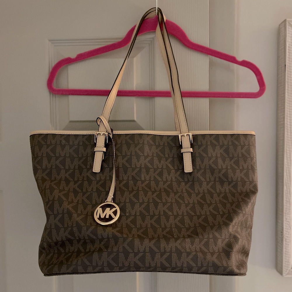 Michael Kors Logo and Leather Purse Brown
